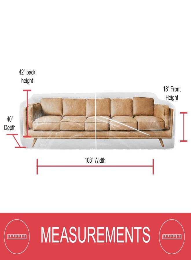 LAMINET Thick Crystal Clear Heavy-Duty Water Resistant Sofa/Couch Cover - Perfect for Protection Against CAT/Dog Clawing, Kids and Grandkids - Large Sofa - 42" BH x 18" FH x 108”W x 40”D - Image 3
